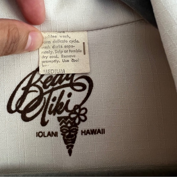 Vintage 70s Beay Tiki Iolani Hawaii Shirt-Men’s Shirt Size Medium - Picture 5 of 10